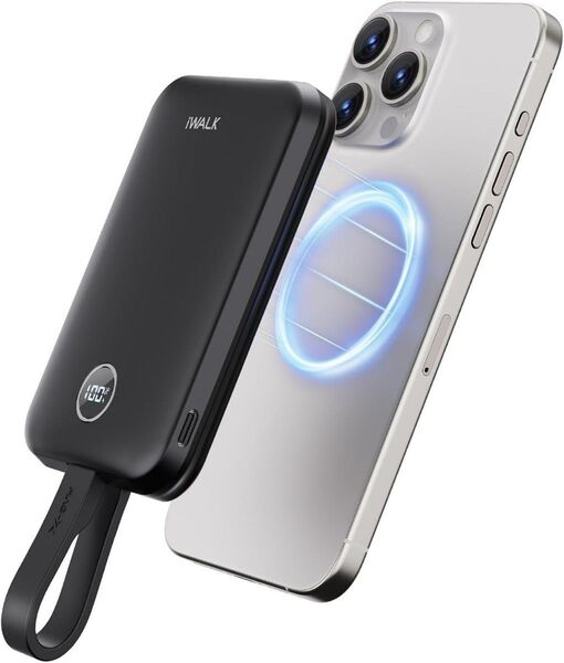 iWALK モバイルバッテリー Qi2認証済み・ワイヤレス15W急速充電 MagSafe対応 10000mAh大容量 PD30W