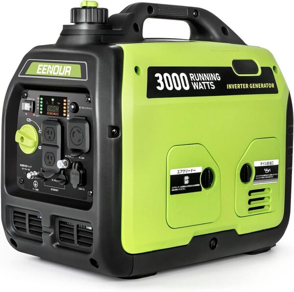 EENOUR インバーター 発電機 DK3000iS 定格出力3.0kVA ガソリン ポータブル 並列運転 50Hz/60Hz切替