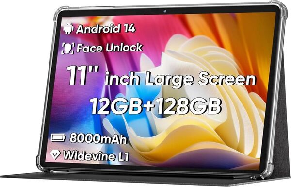 Android 14 タブレット 11インチ COLORROOM 10インチ以上 タブレット、 12GB+128GB+1TB拡張
