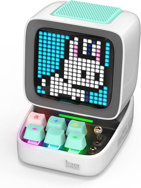 Divoom Ditoo-ProポータブルBluetoothスピーカー3.55インチLEDスクリーンピクセルディスプレイ ホワイト