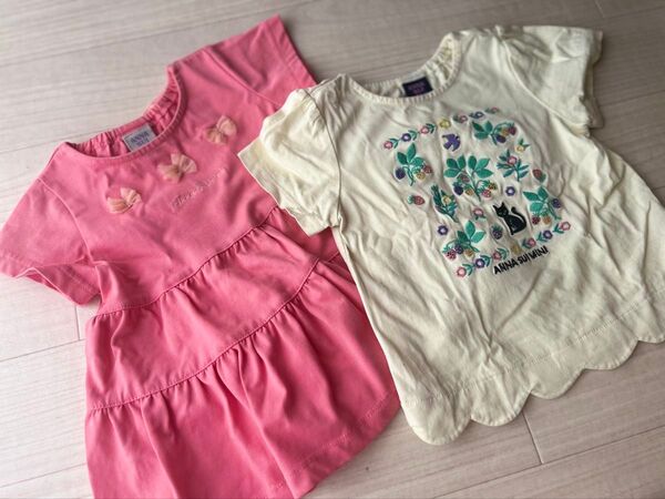 90 ANNA SUI mini アナスイミニ ベビー トップス 半袖 2点セット