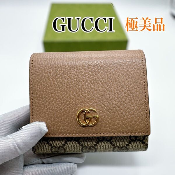 グッチ 598587 レザー GGマーモント 折り財布 GUCCI 美品