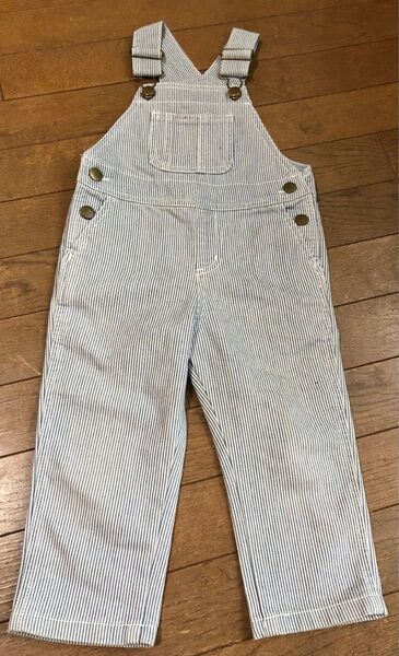 美品☆petit main デニムオーバーオール サロペット 90 男の子ベビー夏服 キッズ 子供服 プティマイン