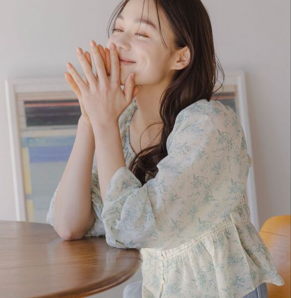 【最終価格】mysty woman シャーリング 2WAY ブラウス フリーサイズ