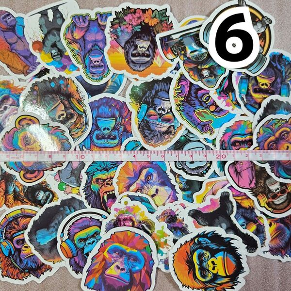 No.6/シール 50枚 フレークシール コラージュ素材 ステッカー