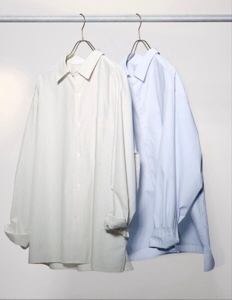 UNIQLO C ブロードオーバーサイズシャツ ストライプ XL オフホワイト
