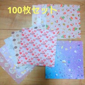 85【柄被り有・100枚】☆デザインペーパー 折り紙 まとめ売り