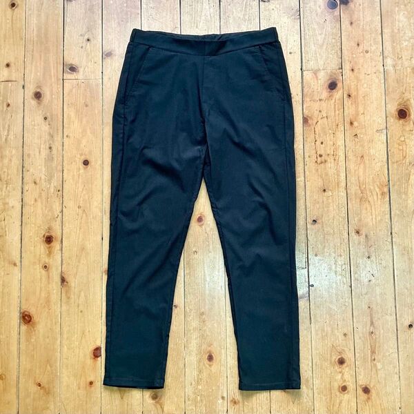 BODY WILD ドライレーヨン混 ストレッチパンツ スリム テーパード イージーパンツ ストレッチ 黒 GUNZE XL ①