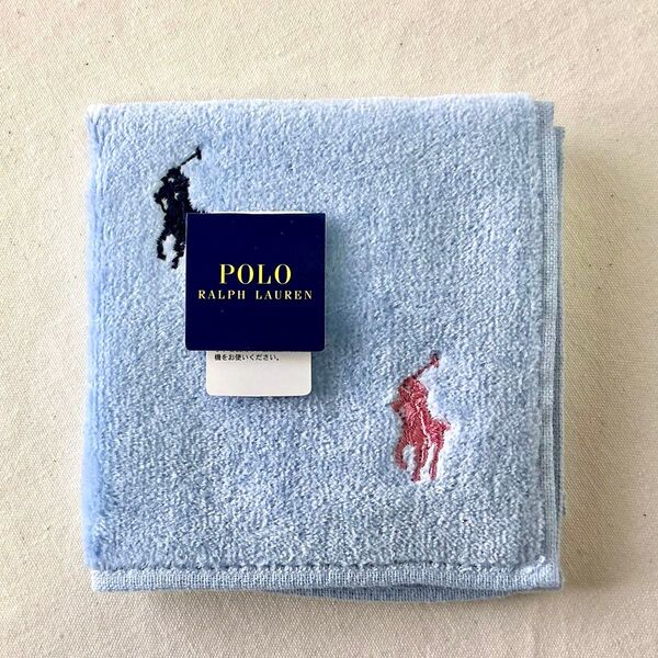 POLO RALPH LAURENラルフローレン タオルハンカチ ハンカチ サックスブルー 水色