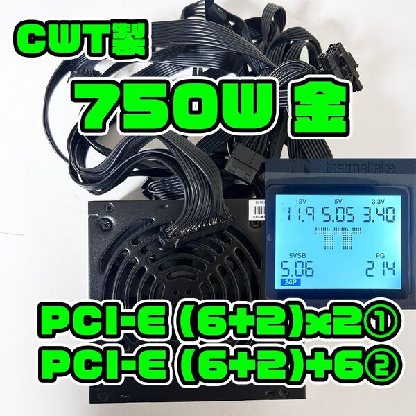 750W 80PLUS Gold CWT製 ATX電源 GPS750S-G