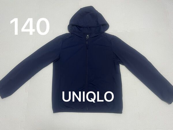 UNIQLO エアリズムUVカットメッシュパーカー ネイビー 140