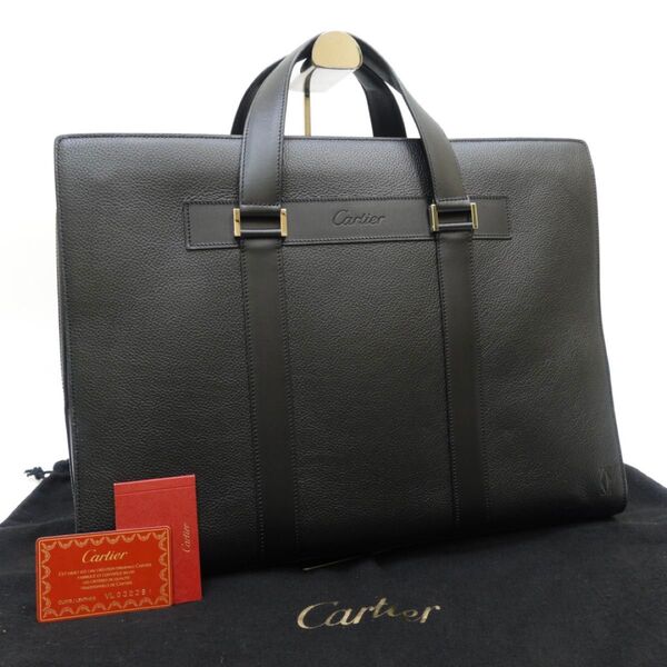 【未使用】カルティエ ビジネスバッグ ブリーフケース大容量 黒 ハンドバッグ 【価格相談可能】