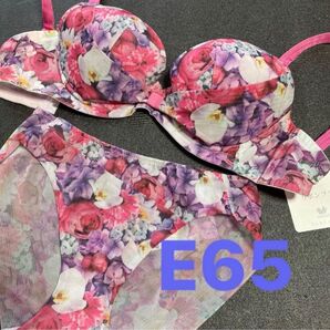 新品 ワコール パルファージュ セットアップ ブラジャー リボンブラ E65&ショーツM