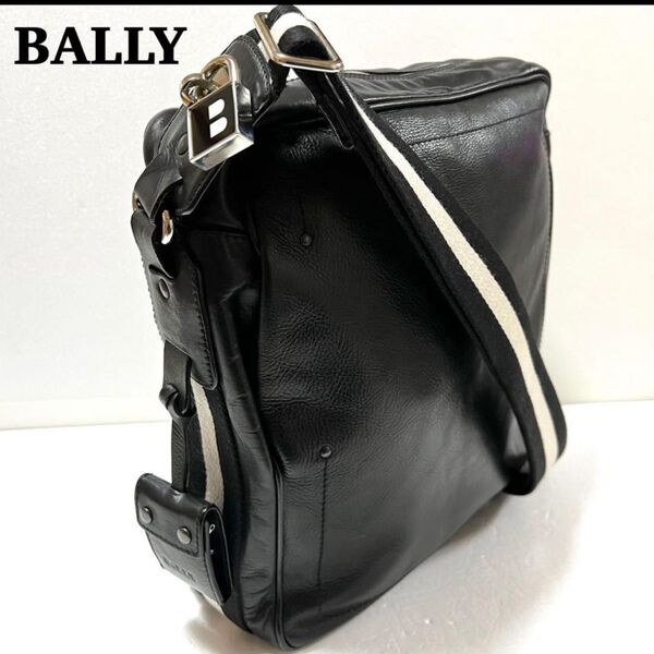 BALLY ショルダーバッグ レザー ブラック トレインスポッティング