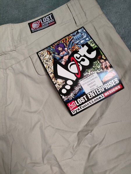訳有り新品LOSTロスト紙タグ付き未使用正規品本物Lostロスト人気限定軽量カーゴ ショートパンツ34インチ 送料無料匿名配送