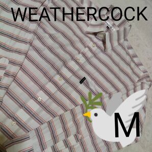 WEATHERCOCK - ウェザーコック カジュアル 長袖シャツ ボーダー柄 M ★極希少