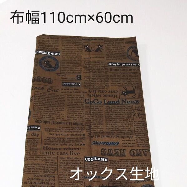 ココランド 黒猫 オックス生地 はぎれ 60cm