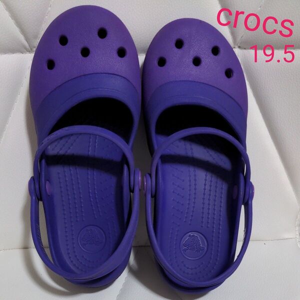 crocs サンダル パープル J1 19.5cm クロックス 女の子 紫 キッズサンダル