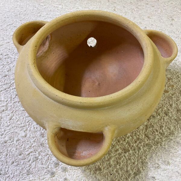 穴あき植木鉢 陶器鉢 変形