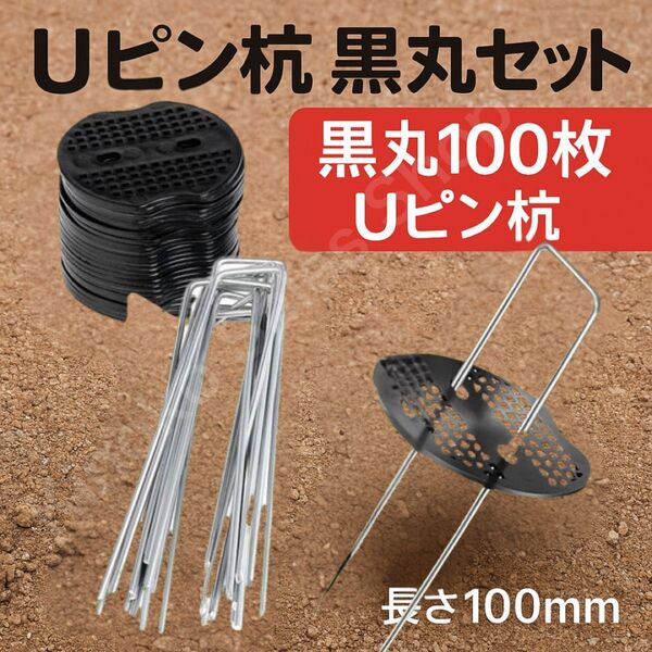 Uピン杭 強力固定 ガーデニング用品 園芸 防草 簡単設置 テント 100本 園芸 U字型 シート押さえ 固定用