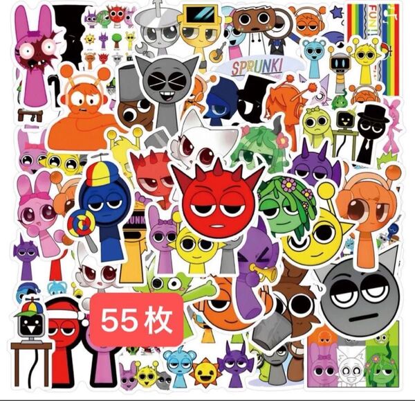 Sprunki Plush スプランキー ステッカーシール 55枚