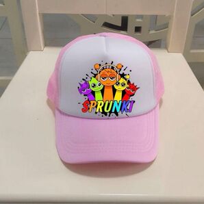 スプランキー帽子キャップピンク子供フリーサイズ女の子sprunkiメッシュ