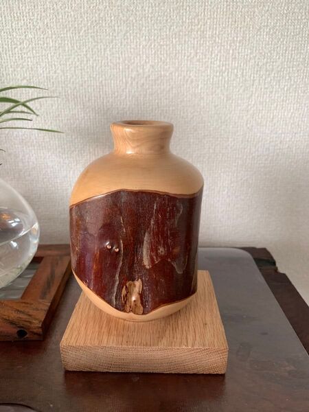 木製の花瓶 一輪挿し フラワースタンド 花器 フラワーベース インテリア 置物