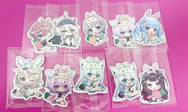 兎田液ゼリー ホロライブ シール ステッカー hololive 白銀ノエル 白上フブキ 兎田ぺこら 猫又おかゆ 尾丸ポルカ まとめ