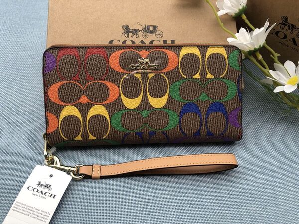 コーチ 長財布 財布 COACH レインボー プレゼント 贈り物 ギフト メンズ レディース