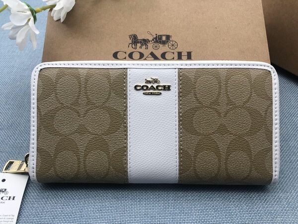 COACH コーチ 長財布 財布 レザー シグネチャー ホワイト レディース 新品未使用