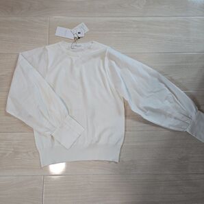新品 長袖シャツ ブラウス ドッキングニット