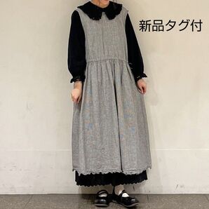 SM2【Water Less Linen】前後2WAYジャンパースカート ブラック
