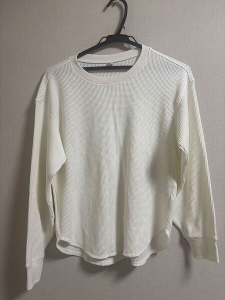 UNIQLO / ワッフルT ホワイト / Sサイズ 長袖 ホワイト Tシャツ