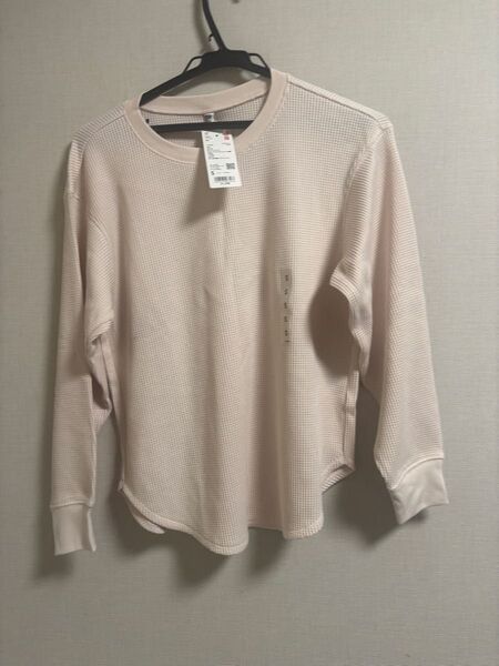 UNIQLO / ワッフルTシャツ ピンク / Sサイズ 長袖Tシャツ ロンT 長袖 Tシャツ カットソー