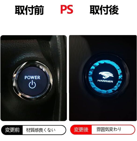トヨタハリアー 80系 クリスタル表面処理 エンジン スタートカバー スタートボタンカバー スイッチカバー スタートリング