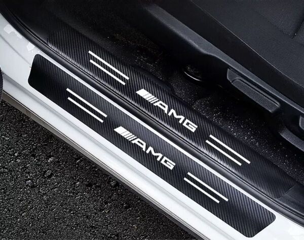 メルセデス ベンツ AMG サイドステップガード 車用 ドアガードステッカー 高級素材 傷隠し キズ防止 汚れ防止 4個セット (