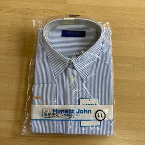 Honest John 形態安定シャツ LL ブルー系 ストライプ 新品未使用