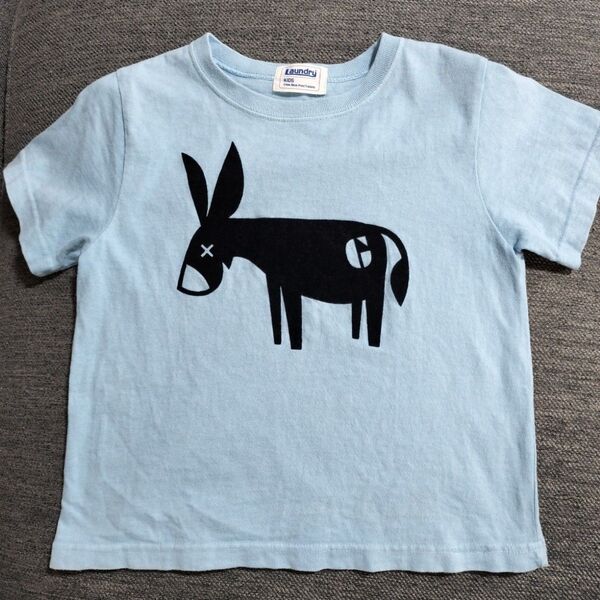 Laundry Kids 水色 ロバプリント Tシャツ 110 120