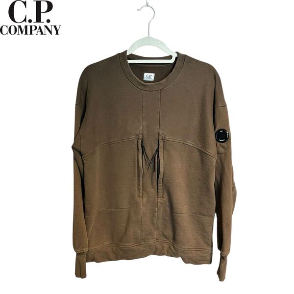 C.p company シーピーカンパニー ゴーグル スウェット サムホール付 クルーネック 09CMSS007A オリーブ L
