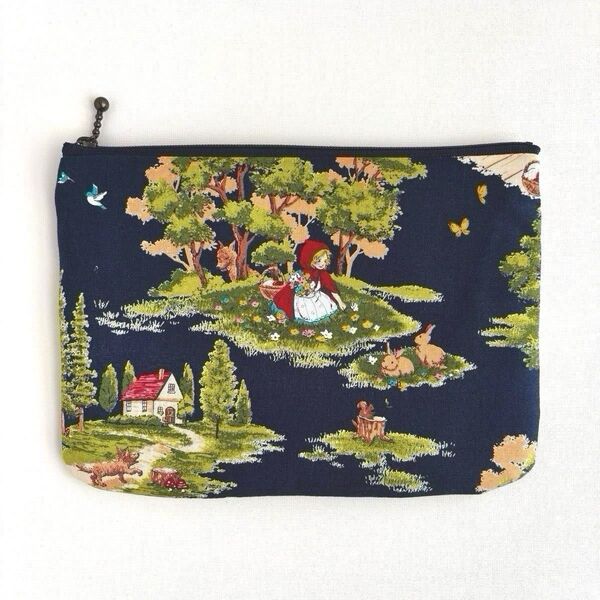 赤ずきんちゃん マルチポーチ 20×14cm 大きめ フラットポーチ ハンドメイド No.468