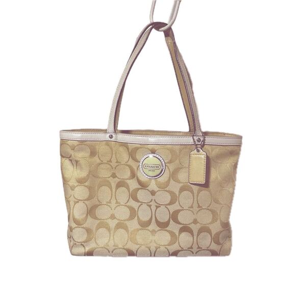 COACH コーチ シグネチャートートバッグ ベージュ