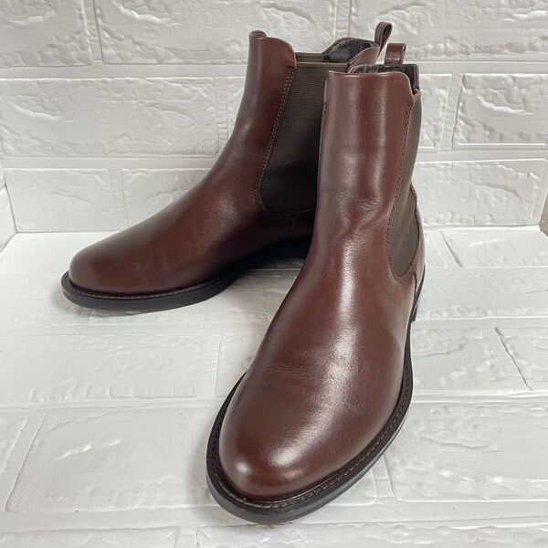 【未使用級】ecco エコー サイドゴアブーツ ブラウン 37 23.5cm ショートブーツ レザー 本革 Sartorelle
