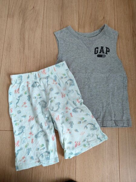 GAP 100cm ノースリーブTシャツとショートパンツ(パジャマ下)セット