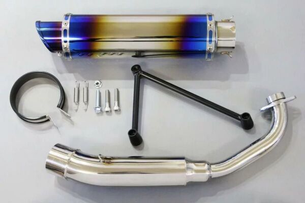 新品 未使用 在庫有平日即日発送 HMS ヤマハ シグナスX (SE12J/SE44J) バイクマフラー M-DX ブルーカラー