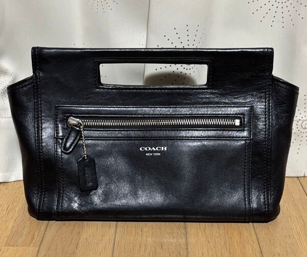 ★限定希少★ コーチ coach オールドコーチ レガシーレザー クラッチ ハンドバッグ グラブタンレザー 黒 美品