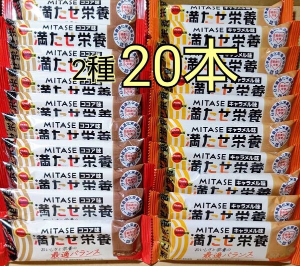 ブルボン 満たせ栄養 ココア味 キャラメル味 2種20本