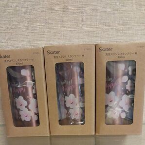 3点 桜柄 温冷 Skater 真空ステンレスタンブラー M 300ml