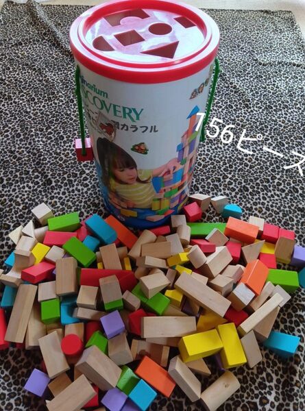 トイザらス イマジナリウム 150ピース 木製カラフルつみきセット ベビー 木のおもちゃ iDISCOVERY プルトイおまけ付き
