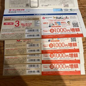 ビックカメラ クーポン券 ラクウル増額券