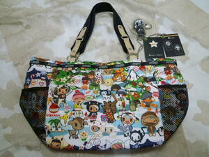 ★ Lesport Sack ★ Новый Tokidoki Toki Doki Vacantet Tote Mackot с талисманом Buon Viaggio 9515-2682